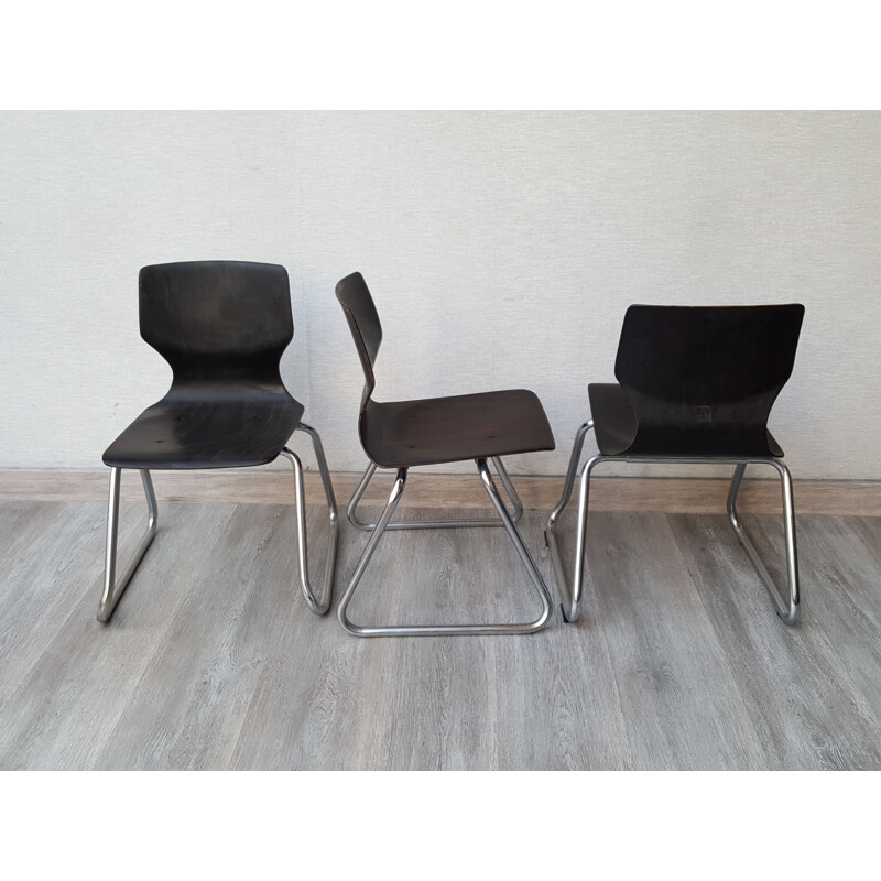 Set of 3 vintage Children's Chair by Elmar Flötotto for Pagholz