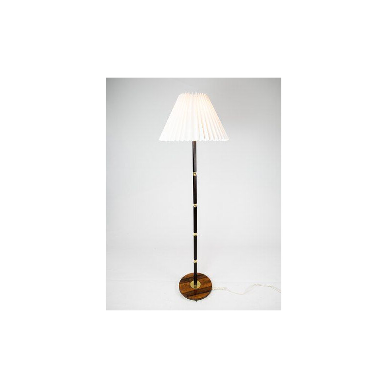 Vintage rosewood and brass Floor lamp, Danish 1960s