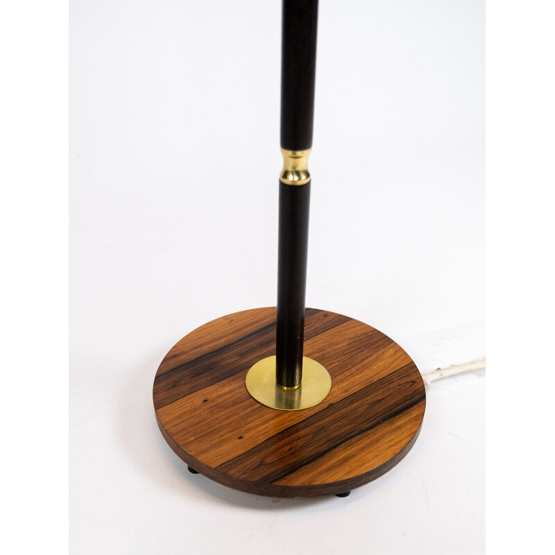 Vintage rosewood and brass Floor lamp, Danish 1960s