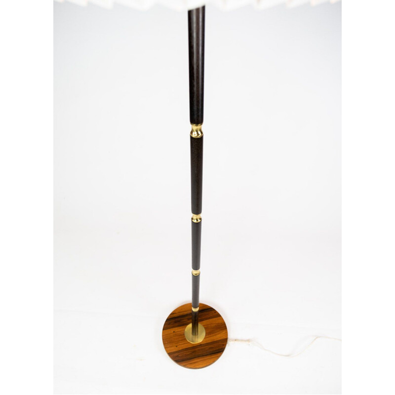 Vintage rosewood and brass Floor lamp, Danish 1960s