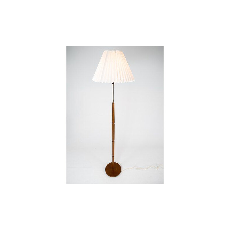 Lampada da terra vintage in teak e ottone, Danimarca 1960