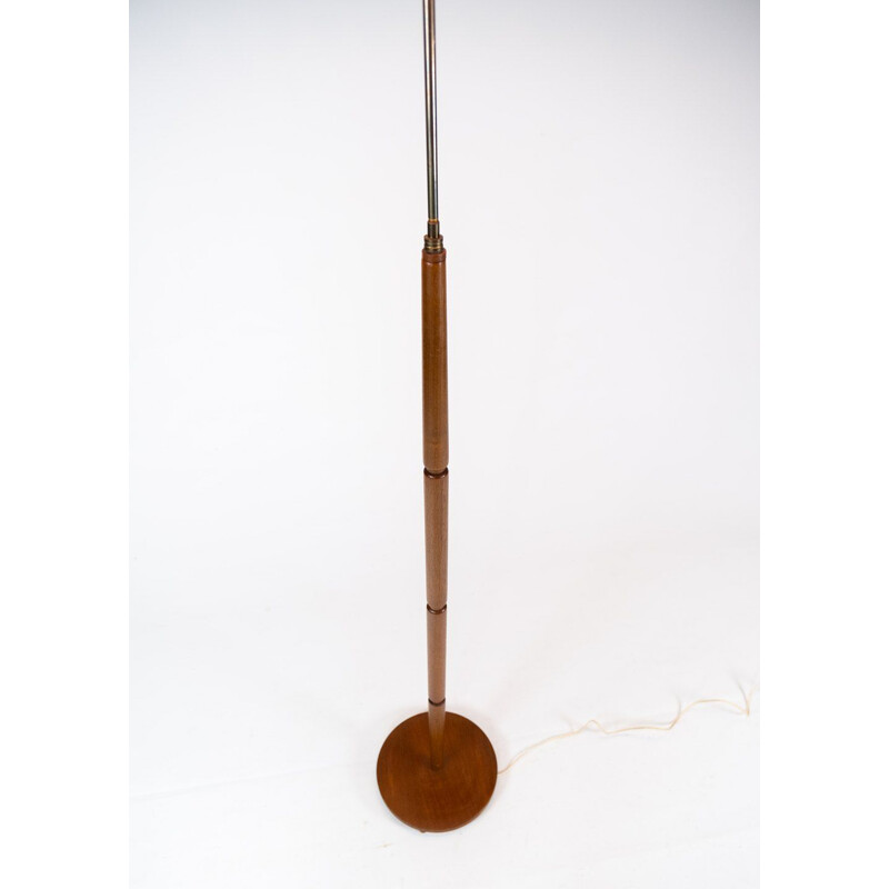 Vintage teak and brass floor lamp, Danish 1960s