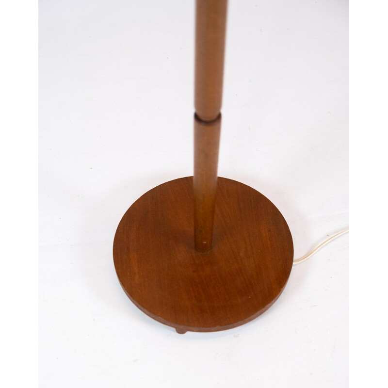 Vintage teak and brass floor lamp, Danish 1960s