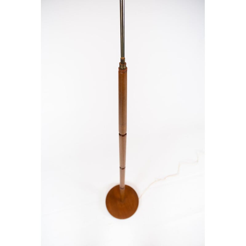 Vintage teak and brass floor lamp, Danish 1960s