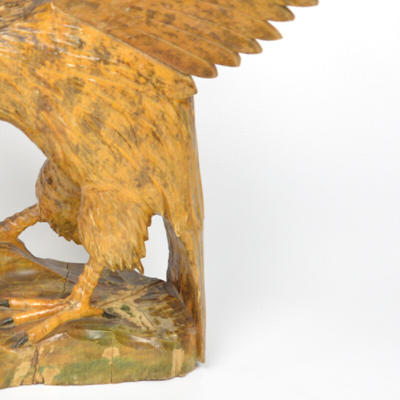 Vintage Big wooden sculpture of eagle, Germany 1909s