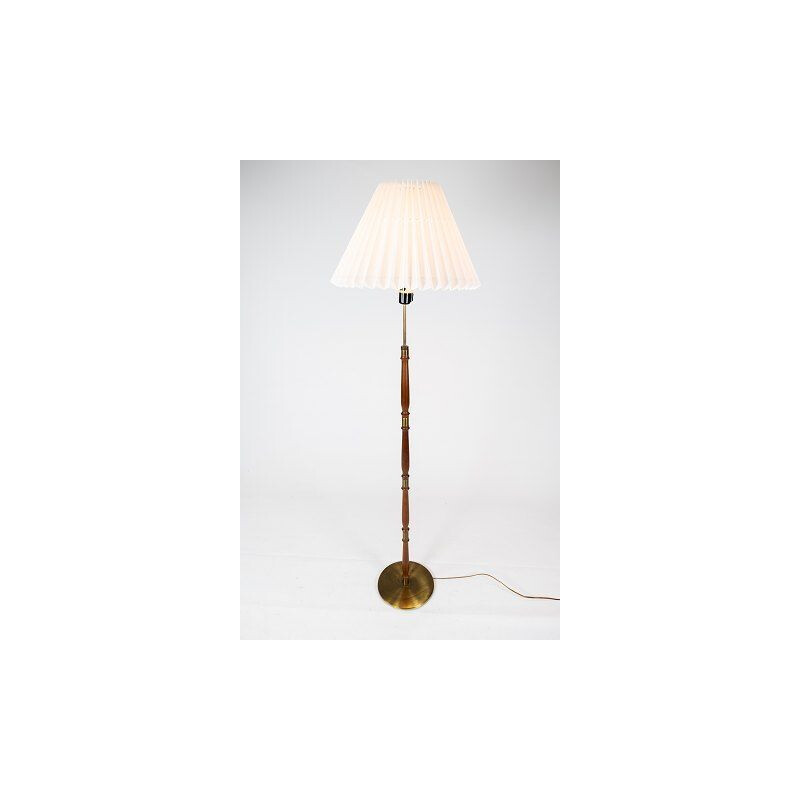Vintage teak and brass Floor lamp, Danish 1960s