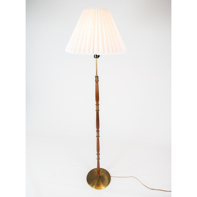 Vintage teak and brass Floor lamp, Danish 1960s
