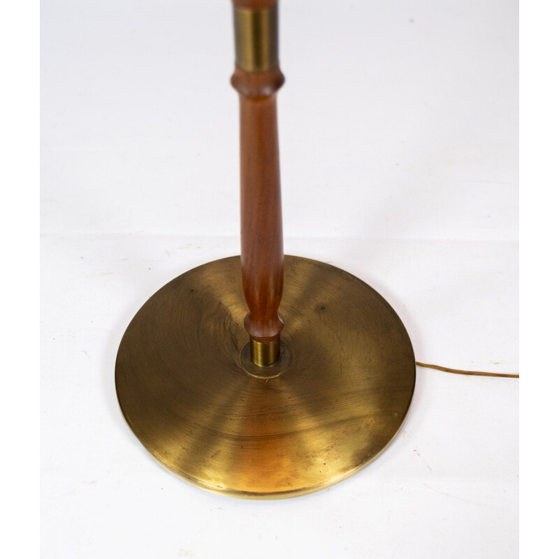 Vintage teak and brass Floor lamp, Danish 1960s