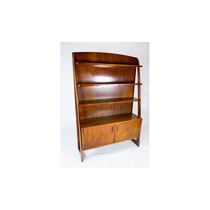 Vintage Bookcase with walnut cabinet beneath, Danish 1950s