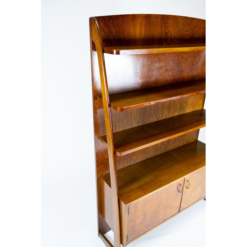 Vintage Bookcase with walnut cabinet beneath, Danish 1950s