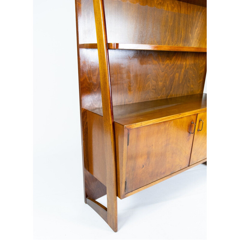 Vintage Bookcase with walnut cabinet beneath, Danish 1950s