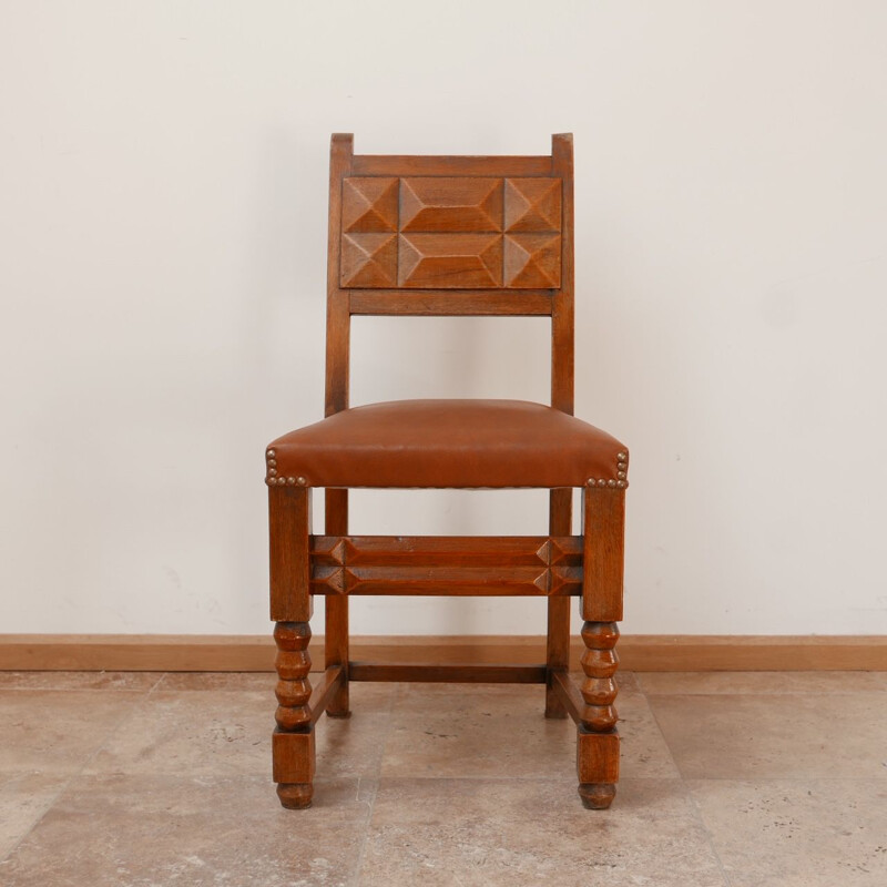 Conjunto de 4 sillas vintage Charles Dudouyt, francés 1940