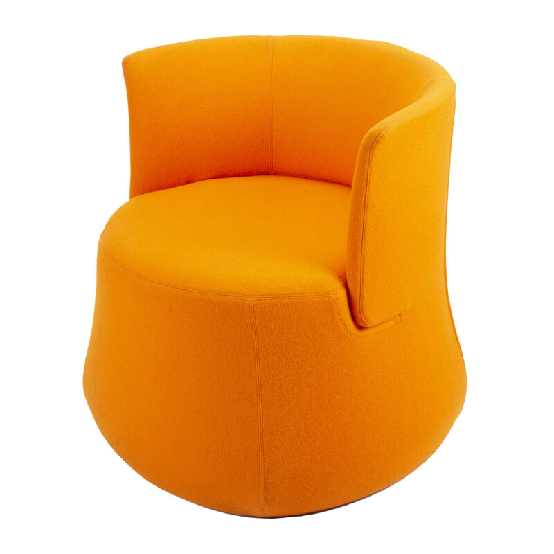 Großes orangefarbenes Vintage-Sofa von Patricia Urquiola für B