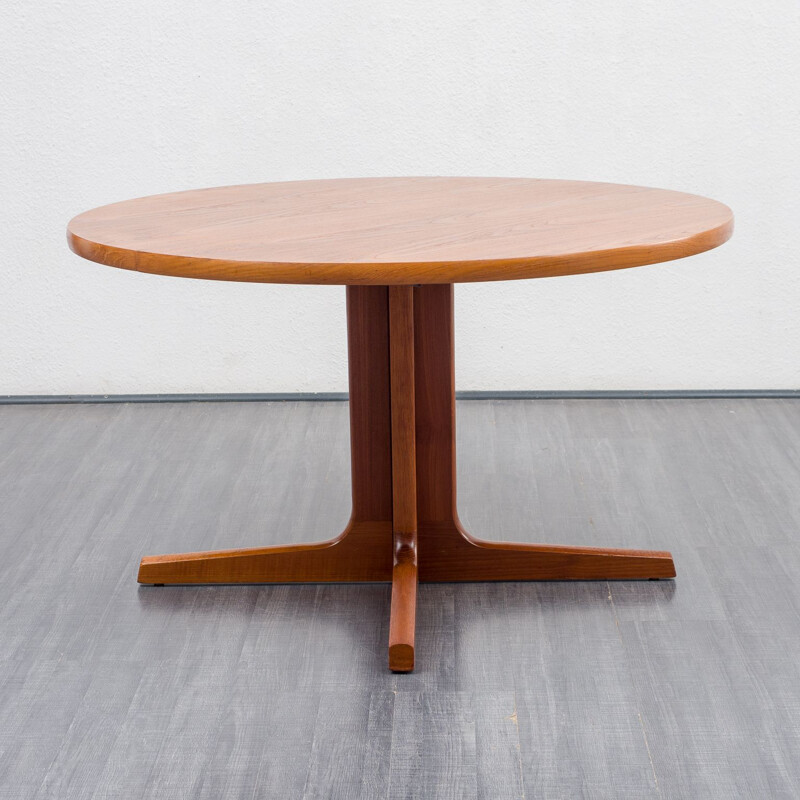 Large vintage teak dining table extendable, Danish 1970s