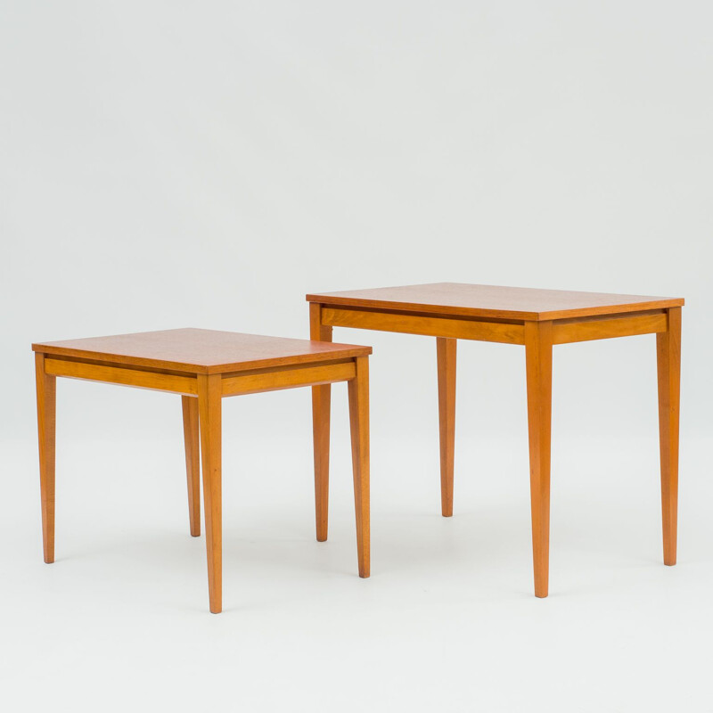 Pair of vintage nesting tables teak, Scandinavian 1960s