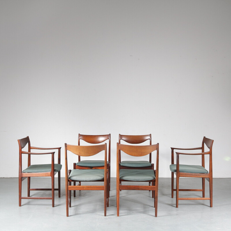 Lot de 6 chaises vintage par Torbjorn Afdal pour Nesjestranda Mobelfabrik, Norvège 1960