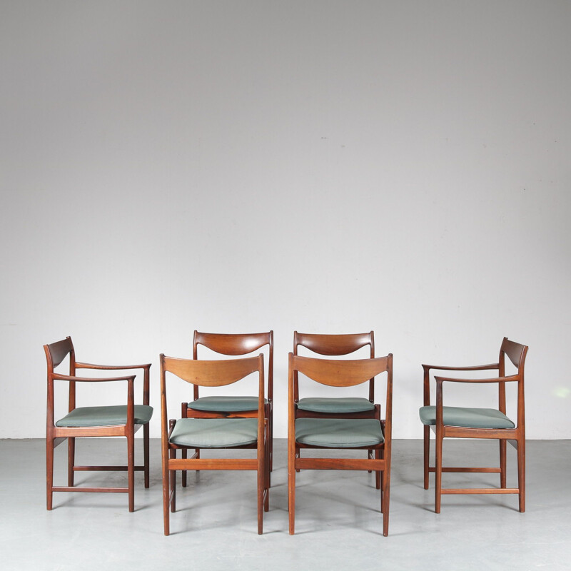 Set of 6 vintage Dining Chairs by Torbjorn Afdal for Nesjestranda Mobelfabrik, Norway 1960s