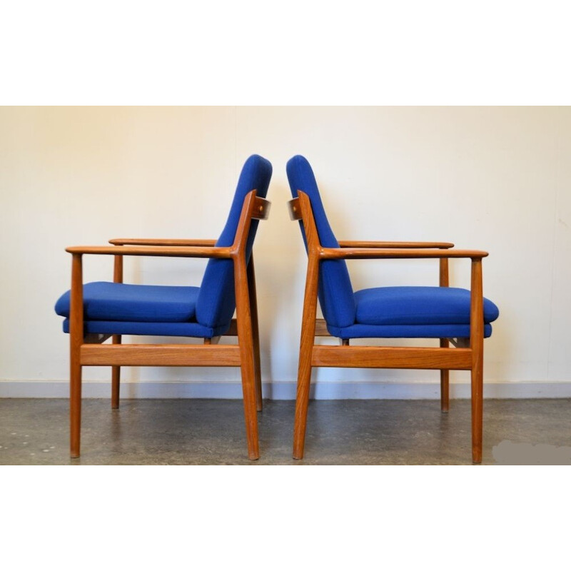 Pair of Scandinavian Sibast Møbler armchairs in teak, Arne VODDER - 1960