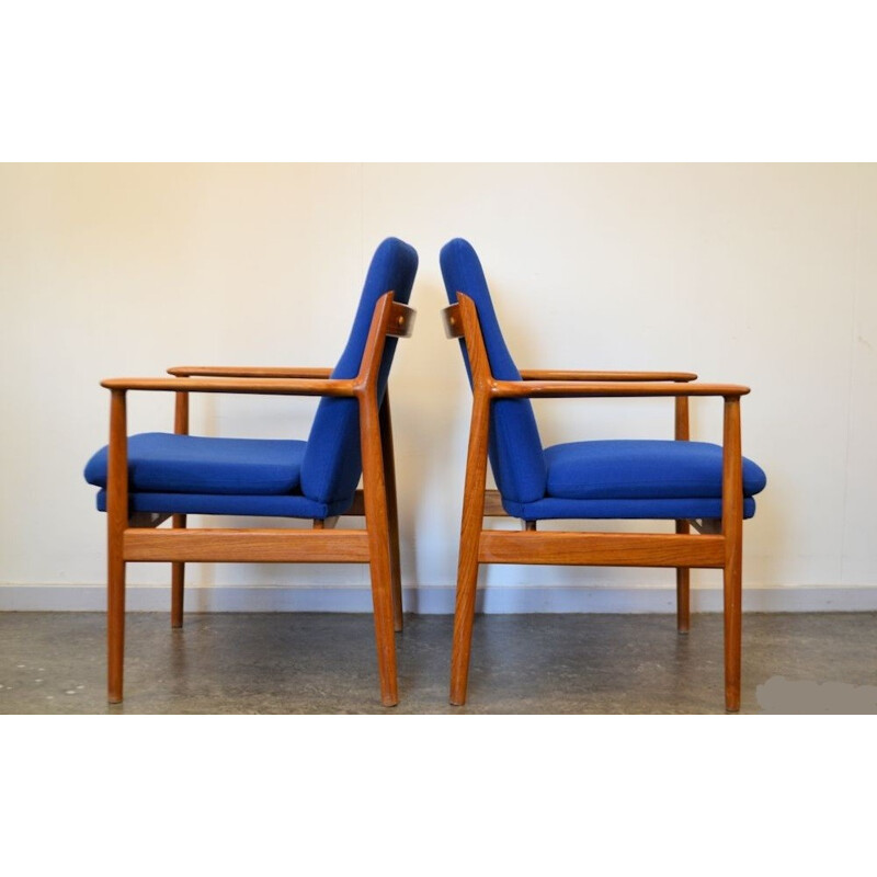 Paire de fauteuils scandinaves Sibast Møbler en teck, Arne VODDER - 1960 