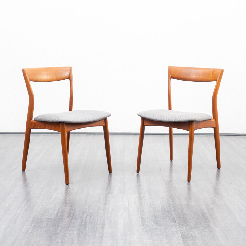 Pair of vintage teak chairs, Scandinavian 1960s