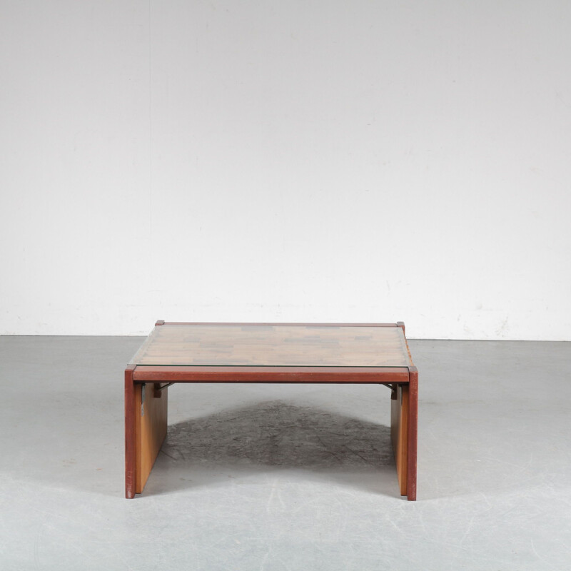 Mesa de centro vintage de madera tropical de Percival Lafer, Brasil 1960