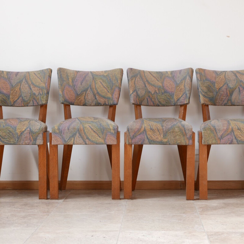 Set of 8 vintage Art Deco Dining Chairs to Charles Dudouyt, French 1940s