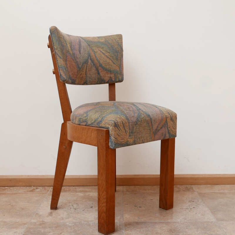 Lot de 8 chaises vintage Art Déco pour Charles Dudouyt, Français 1940