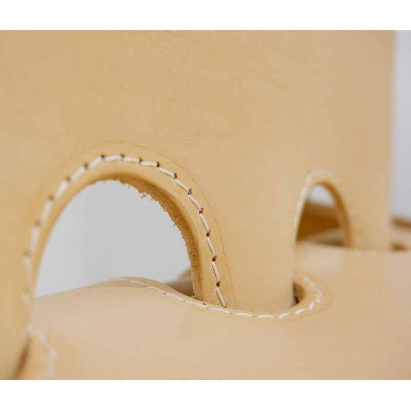 Set van 6 vintage leren stoelen van Ilmari Tapiovaara voor La Permanente Mobili Cantù, Italiaans