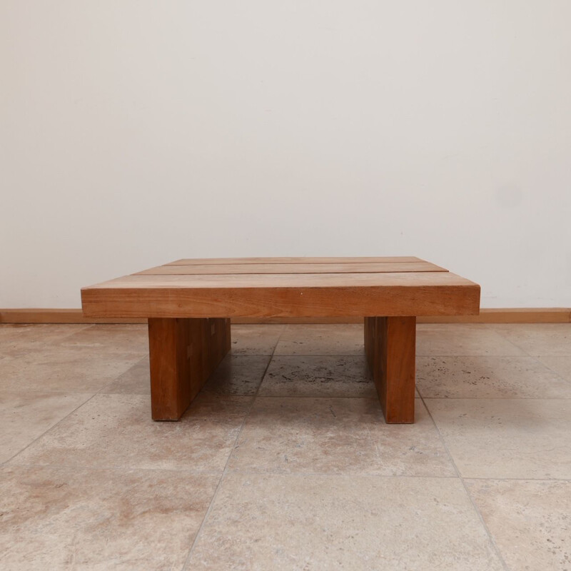 Vintage Thick Slab Coffee Table, Belgium 1980s