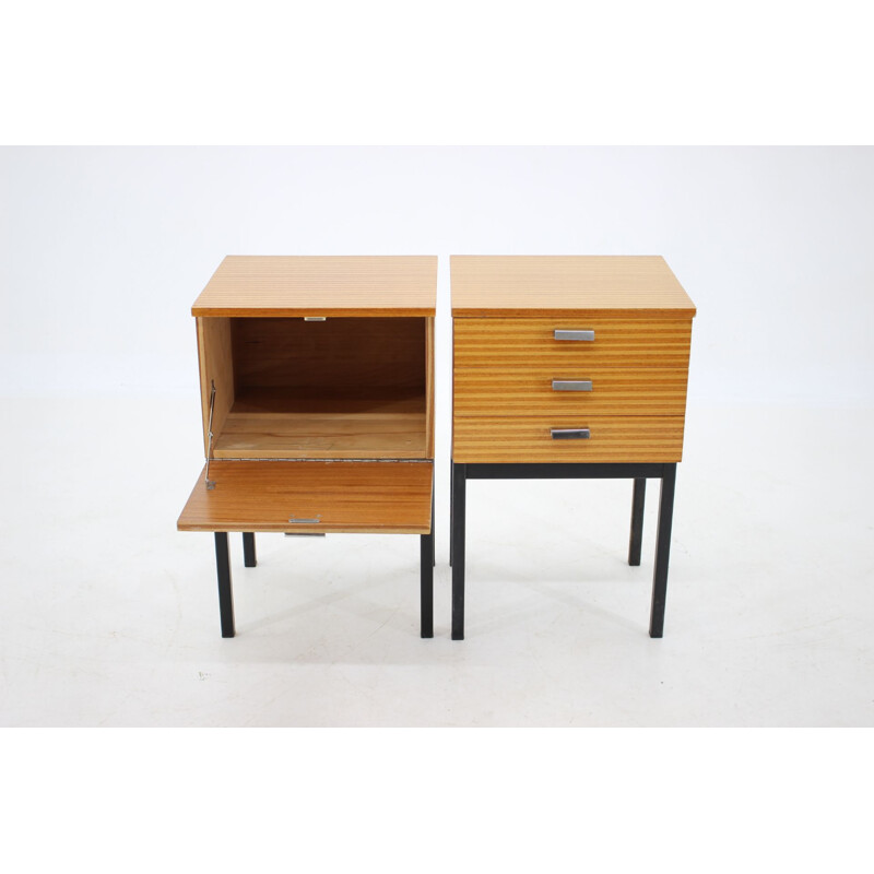 Vintage Minimalist Bedside Tables, Czechoslovakia 1960s