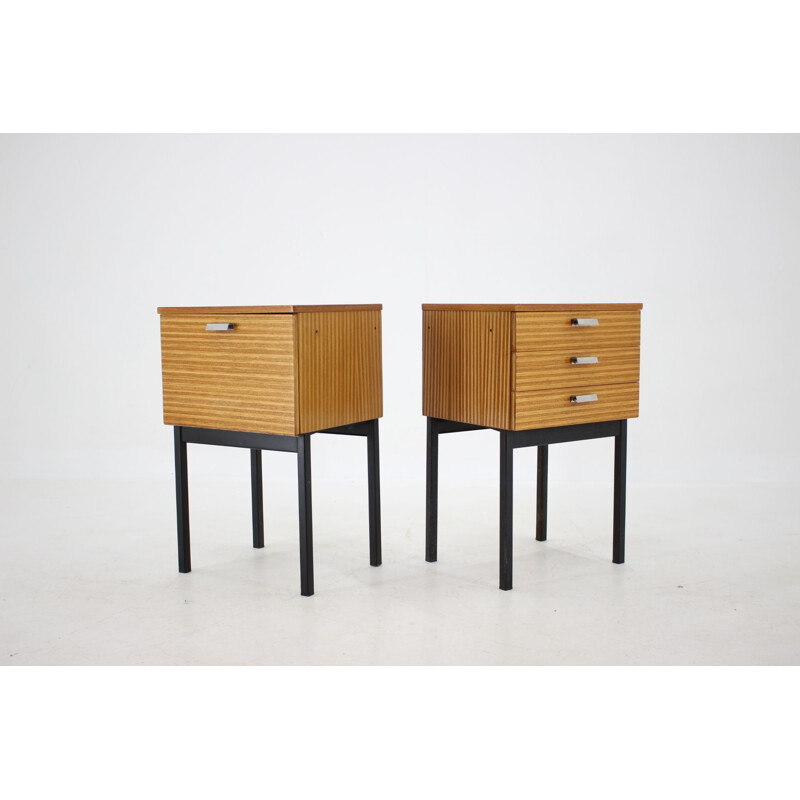 Vintage Minimalist Bedside Tables, Czechoslovakia 1960s