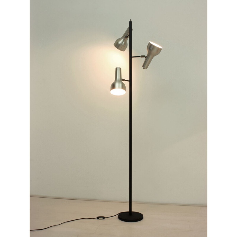 Vintage 3 arm floor lamp in chrome, Netherlands 1960