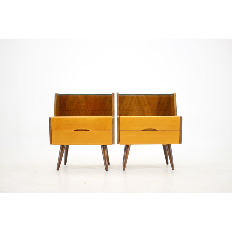 Vintage Bedside Tables, Czechoslovakia 1960s