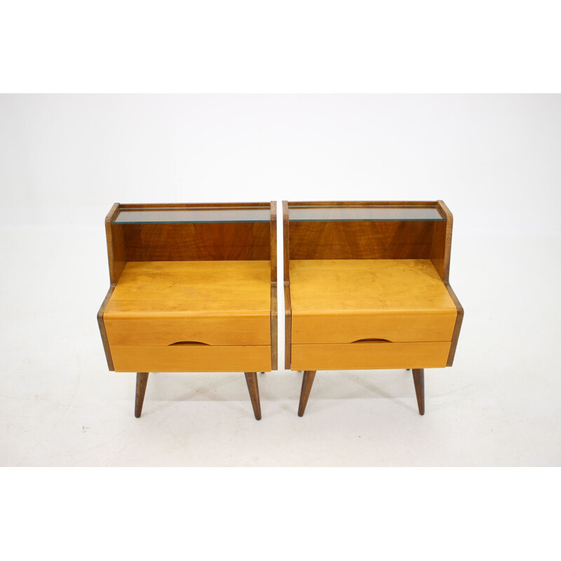 Vintage Bedside Tables, Czechoslovakia 1960s