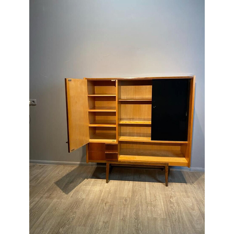Bibliothèque vintage minimaliste en bois de hêtre Prerov, Tchécoslovaquie 1960