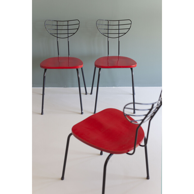 Set of 6 "Radar" Tubax chairs, Willy VAN DER MEEREN - 1950s