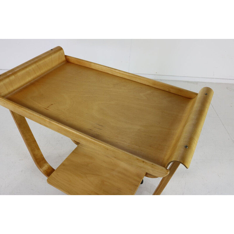 Vintage Pastoe birchwood tea trolley by Cees Braakman