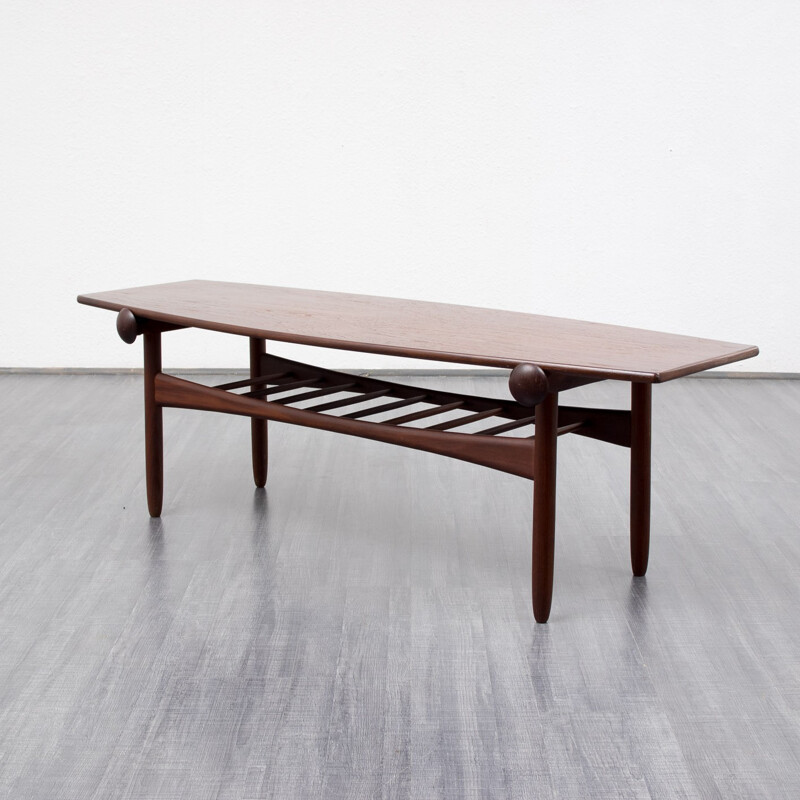 Table basse scandinave en teck - années 60