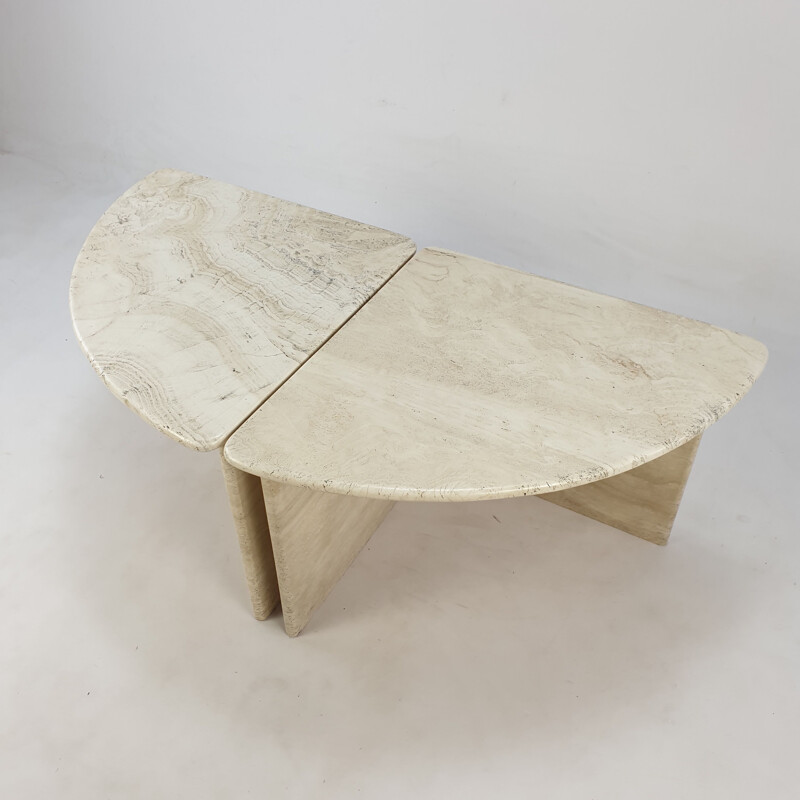 Vintage Travertine Coffee Table section 2, Italian 1980s