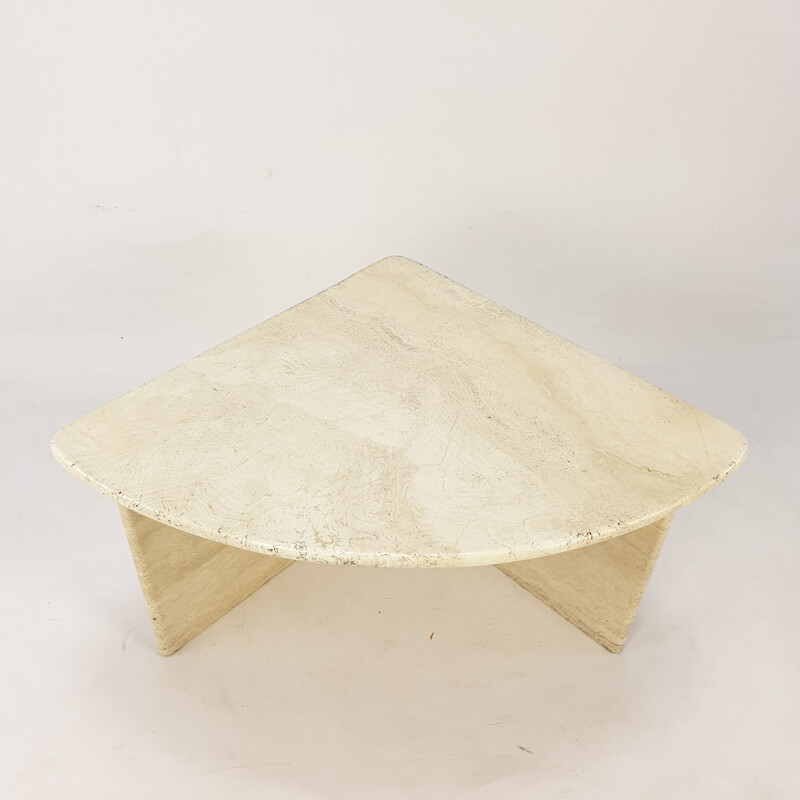 Vintage Travertine Coffee Table section 3, Italian 1980s