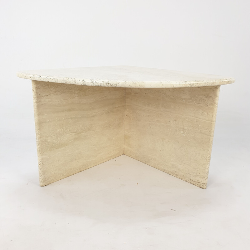 Vintage Travertine Coffee Table section 3, Italian 1980s