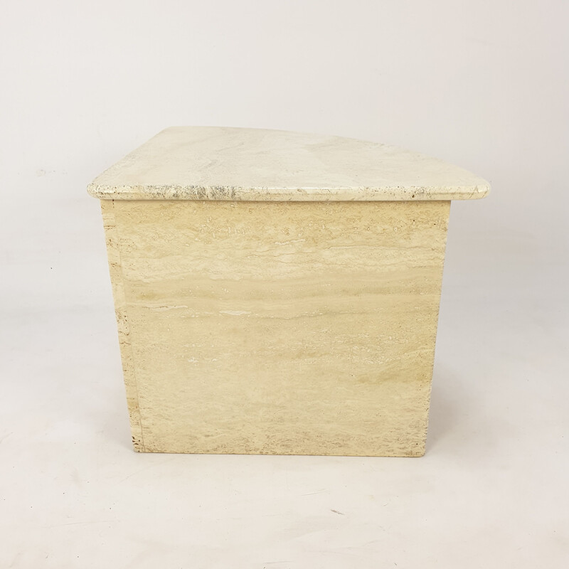 Vintage Travertine Coffee Table section 3, Italian 1980s