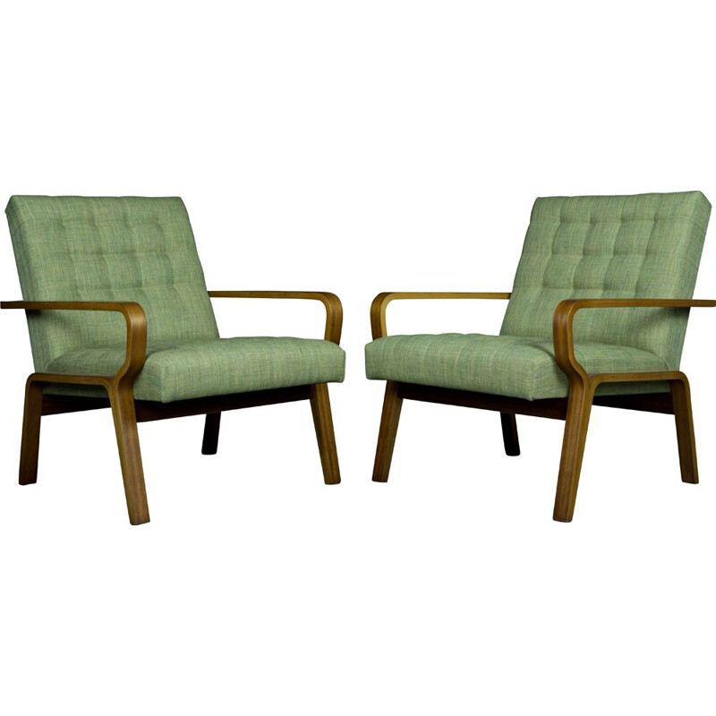 Pair of vintage bentwood armchairs by Ludvik Volàk, Czechoslovakia 1960s