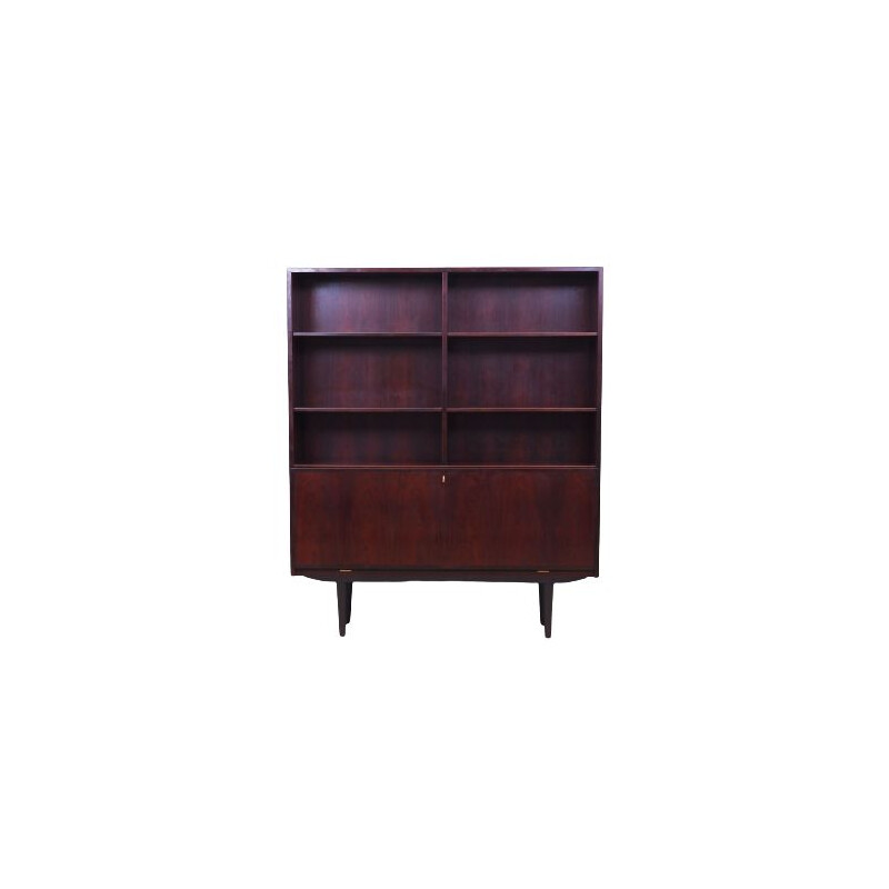 Vintage rosewood bookcase stained in black by Omann Jun, Denmark 1970