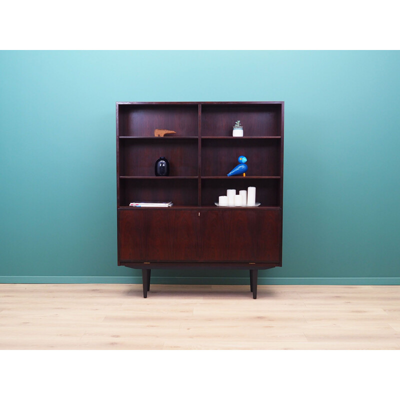 Vintage rosewood bookcase stained in black by Omann Jun, Denmark 1970