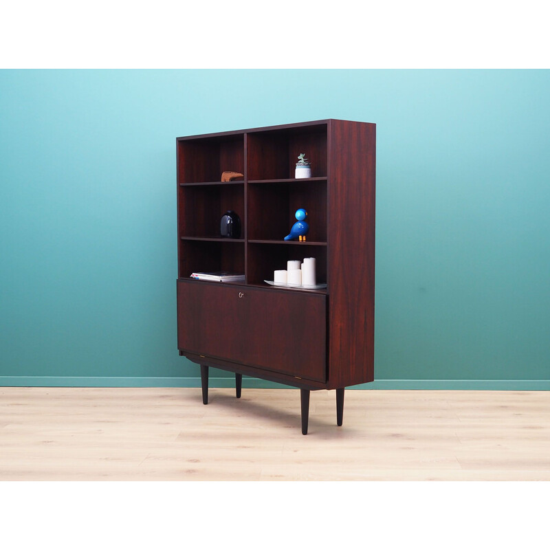 Vintage rosewood bookcase stained in black by Omann Jun, Denmark 1970