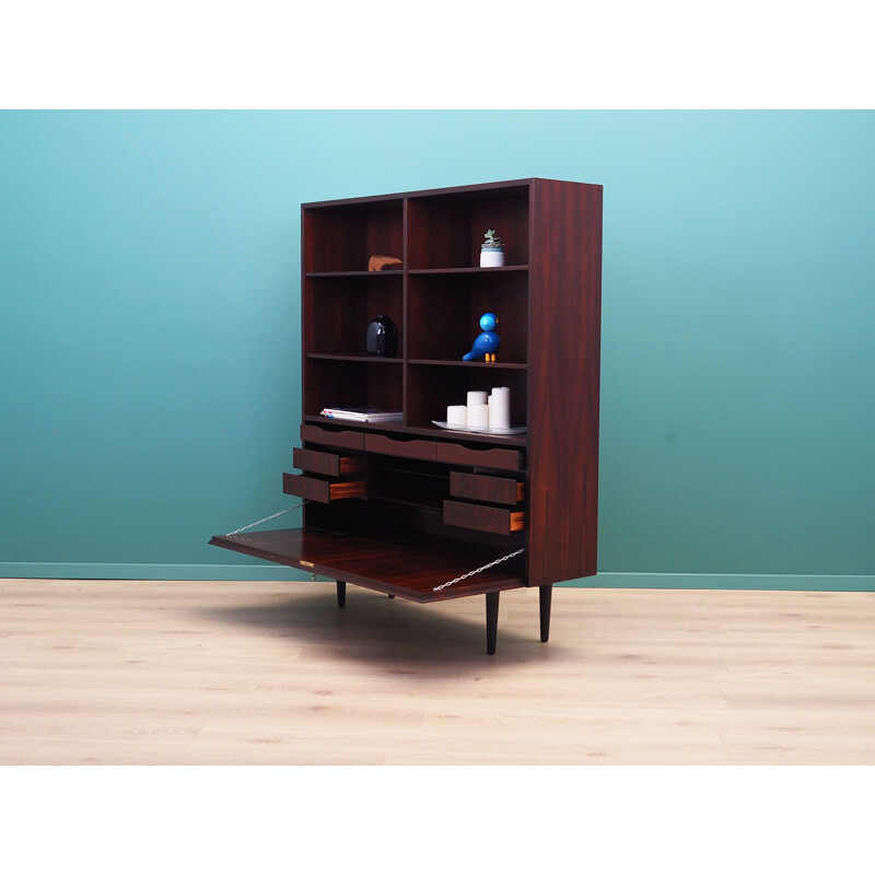 Vintage rosewood bookcase stained in black by Omann Jun, Denmark 1970