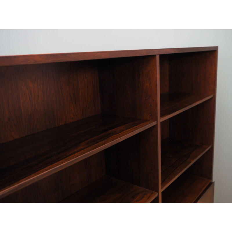 Vintage rosewood bookcase stained in black by Omann Jun, Denmark 1970