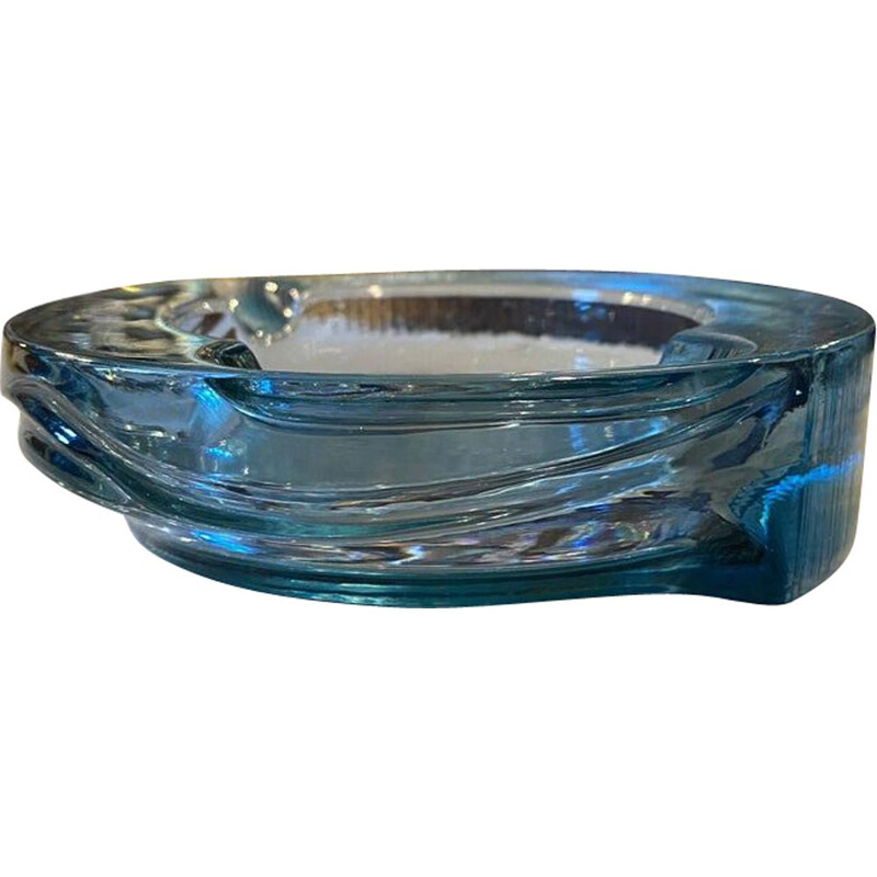 Vintage Fabio Frontini for Arnolfo di Cambio Modernist Glass Ashtray, Italy 1970s