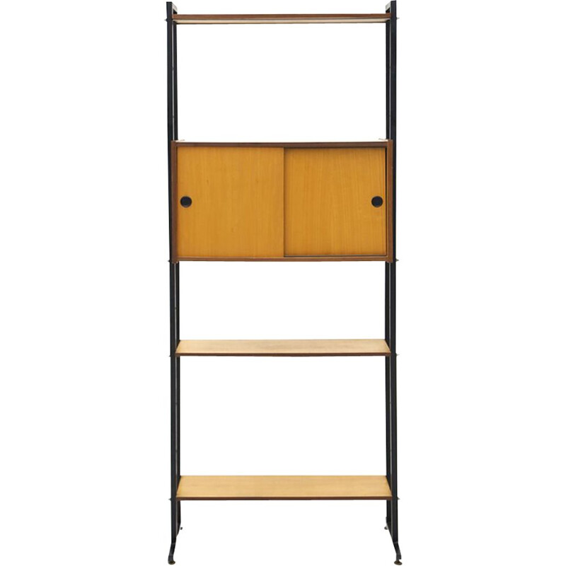 Vintage Bookcase with metal uprights, Italian 1960s